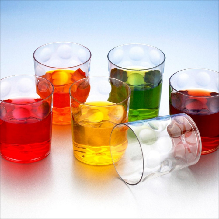Vibrant unbreakable drinking glasses set in assorted colors perfect for indoor and outdoor use