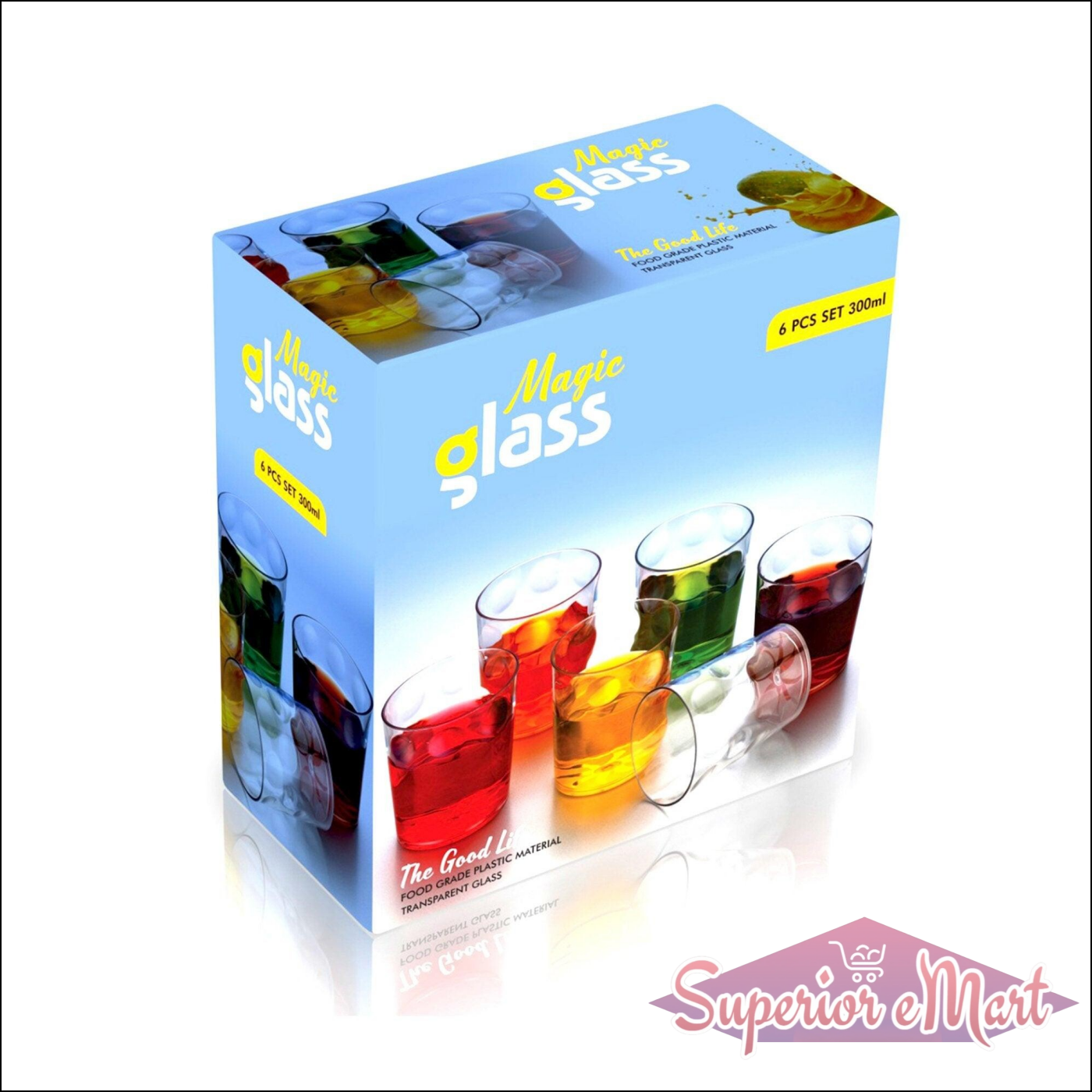 Unbreakable drinking glasses set of 6 in a colorful box, perfect for everyday use and entertaining