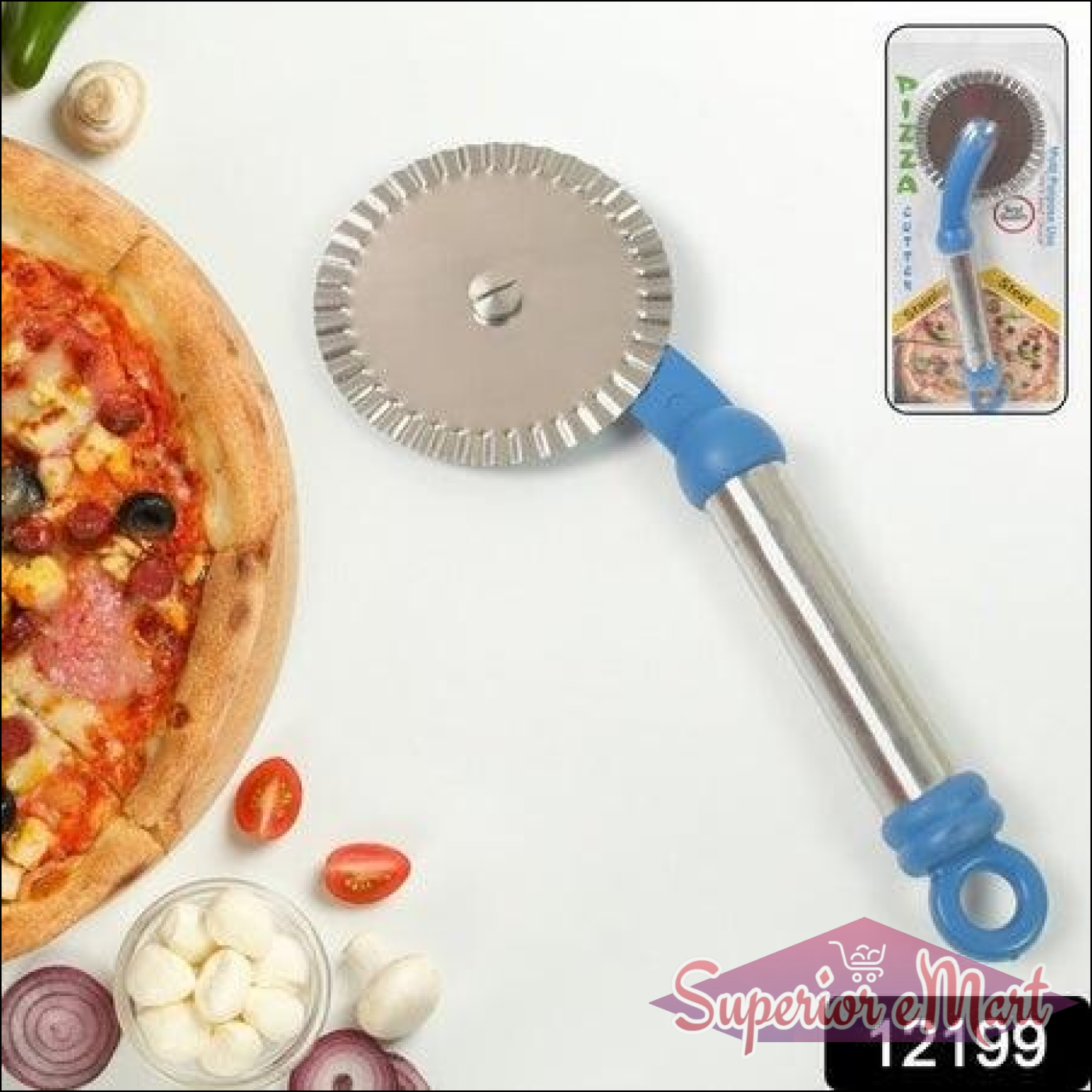 Multi Purpose Use Curly Pizza Cutter | Pastry Cutter | Sandwiches Cutter (1 Pc) - Superior eMart