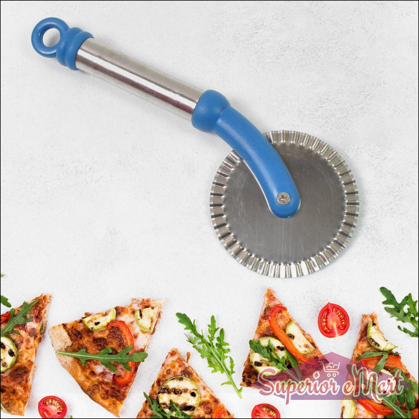 Multi Purpose Use Curly Pizza Cutter | Pastry Cutter | Sandwiches Cutter (1 Pc) - Superior eMart