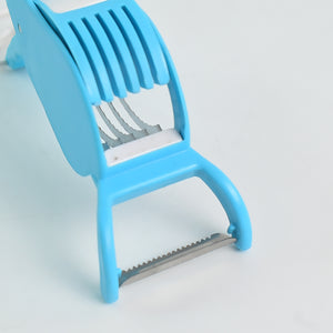 Superior eMart blue multi-purpose vegetable cutter with stainless steel blades for easy slicing
