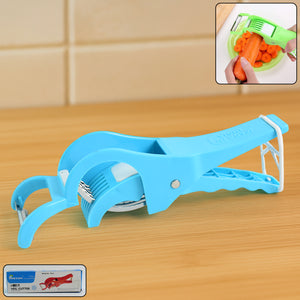 Superior eMart blue multi-purpose vegetable cutter with ergonomic handle for slicing and peeling vegetables