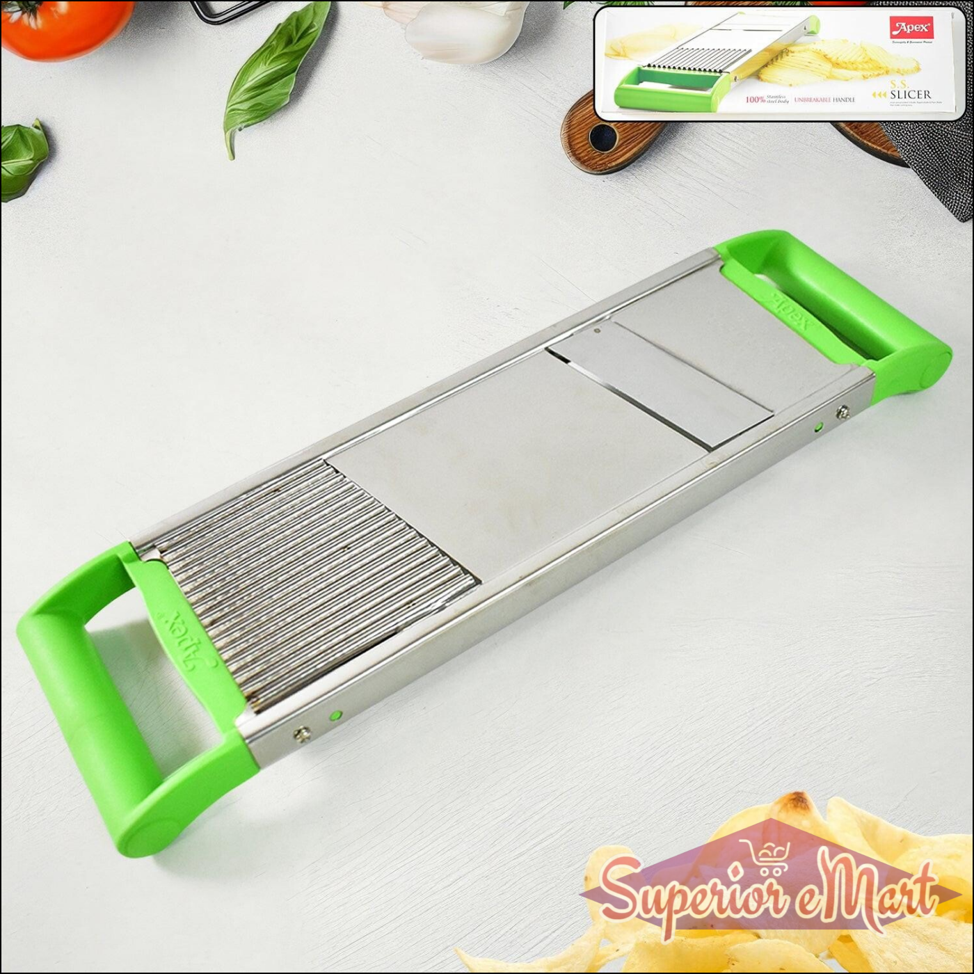 Multi-Purpose Vegetable Cutter with Green Handles - Superior eMart