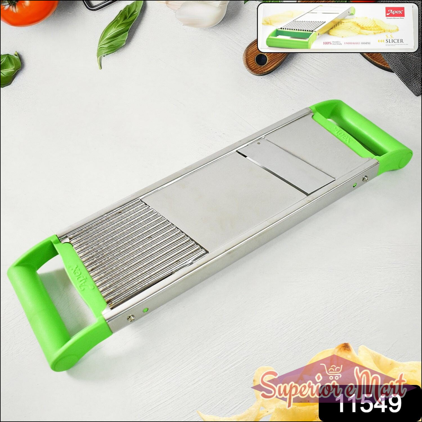 Multi-Purpose Vegetable Cutter with Green Handles - Superior eMart