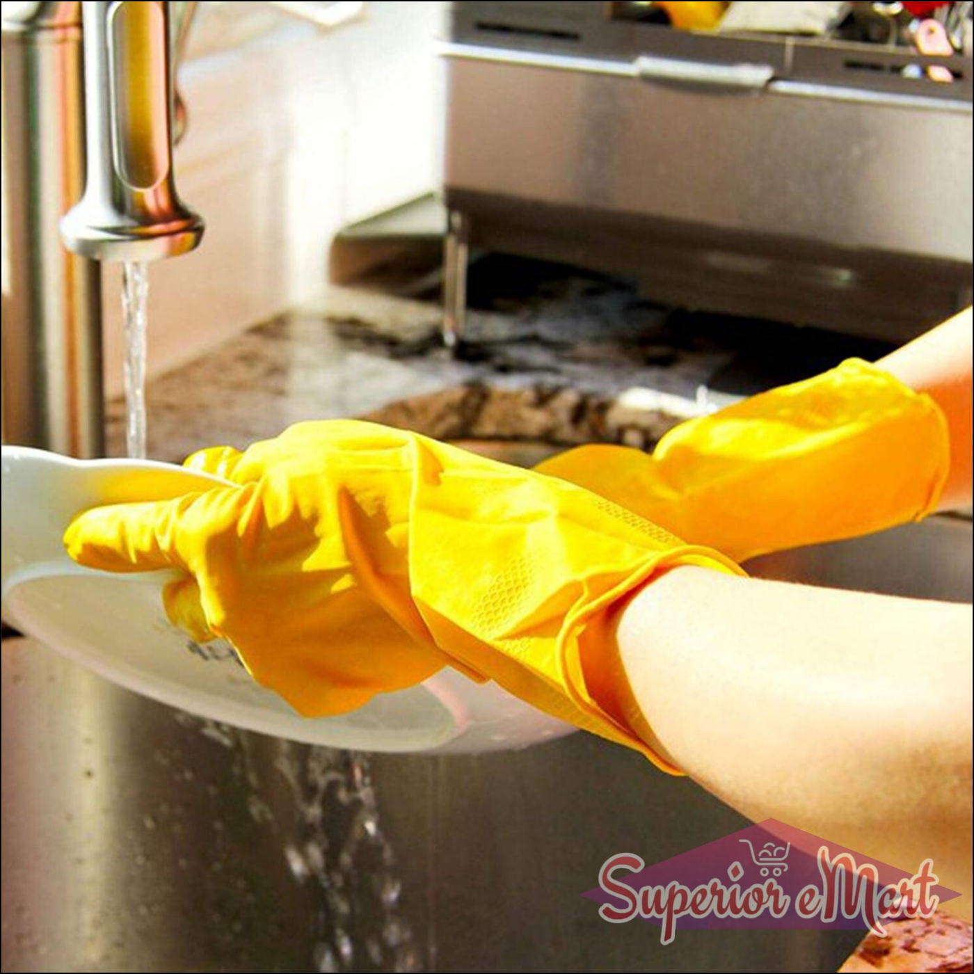 Multi-Purpose Yellow Gloves 2 Pair Set - Superior eMart
