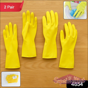 Multi-Purpose Yellow Gloves 2 Pair Set - Superior eMart