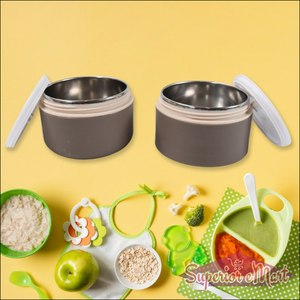 Superior eMart stainless steel lunch box leak proof set with airtight lids for meal storage