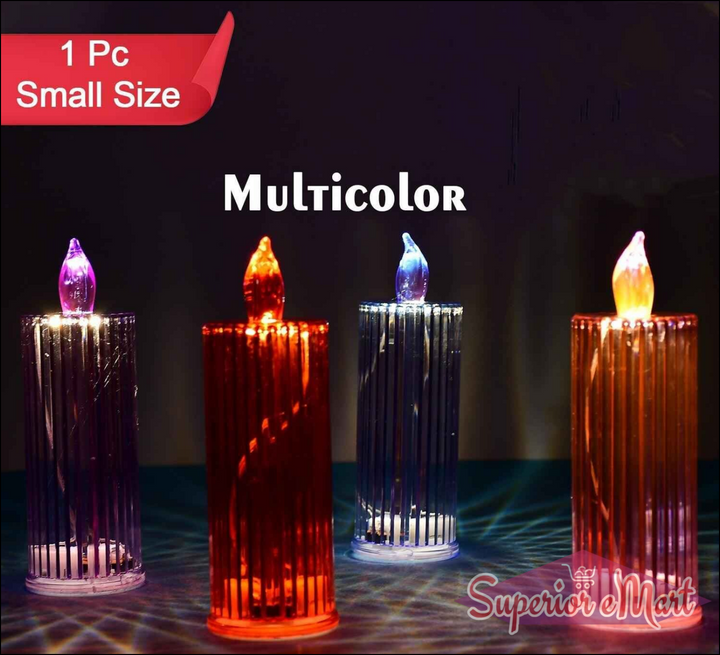 Multicolor Crystal Candle Lights - 1 Pc - Superior eMart