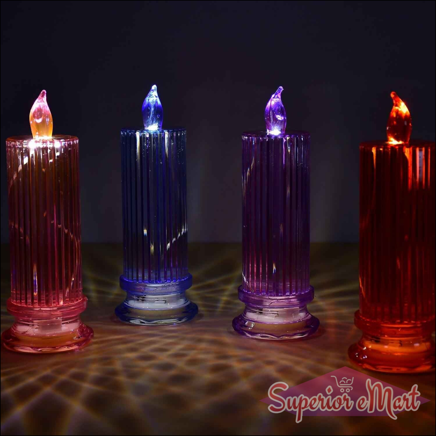 Multicolor Crystal Candle Lights - 1 Pc - Superior eMart