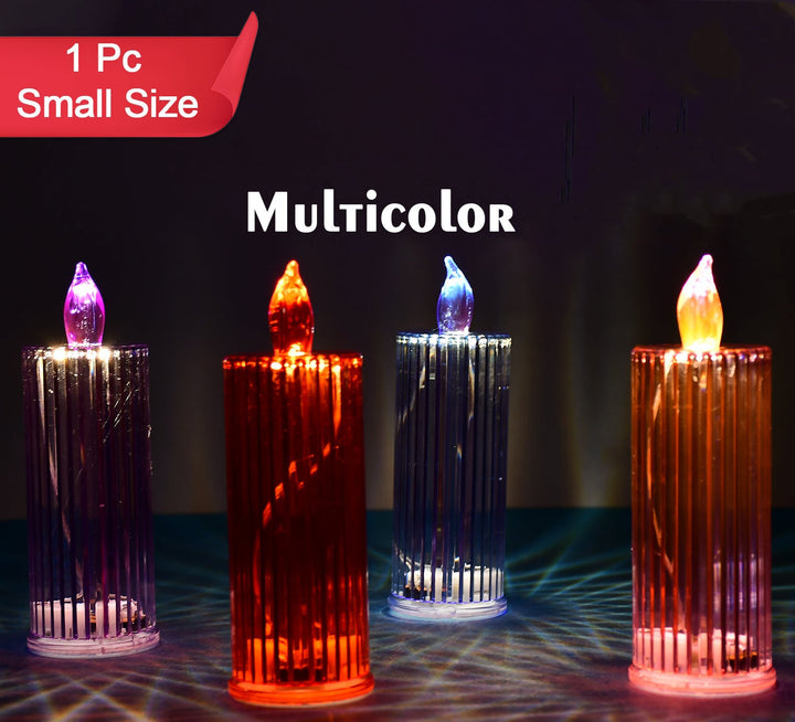 Multicolor crystal candle lights in various colors for vibrant home decor ambiance