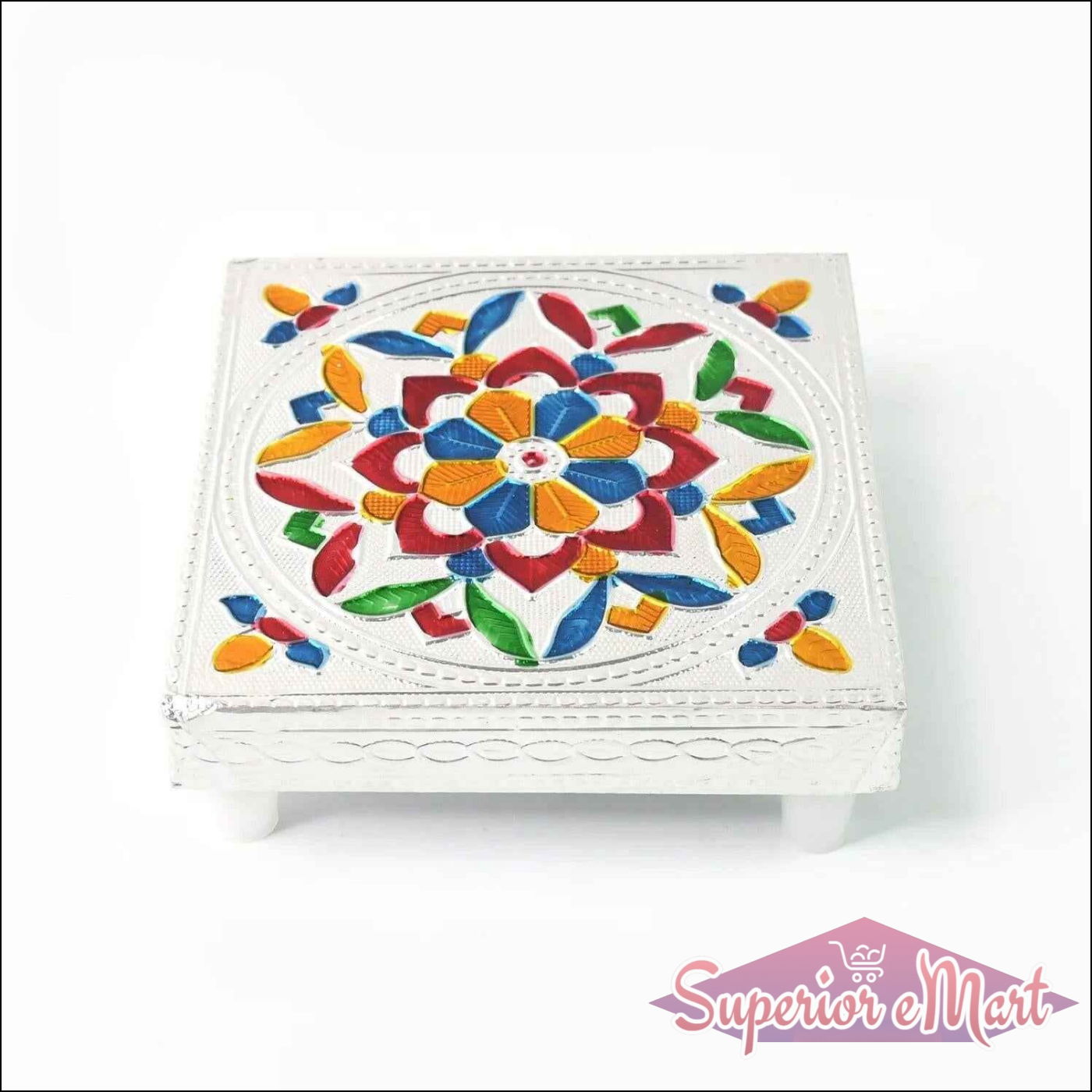 Multicolour Wooden Puja Bajot - Superior eMart