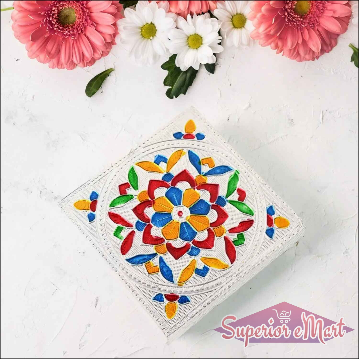 Multicolour Wooden Puja Bajot - Superior eMart