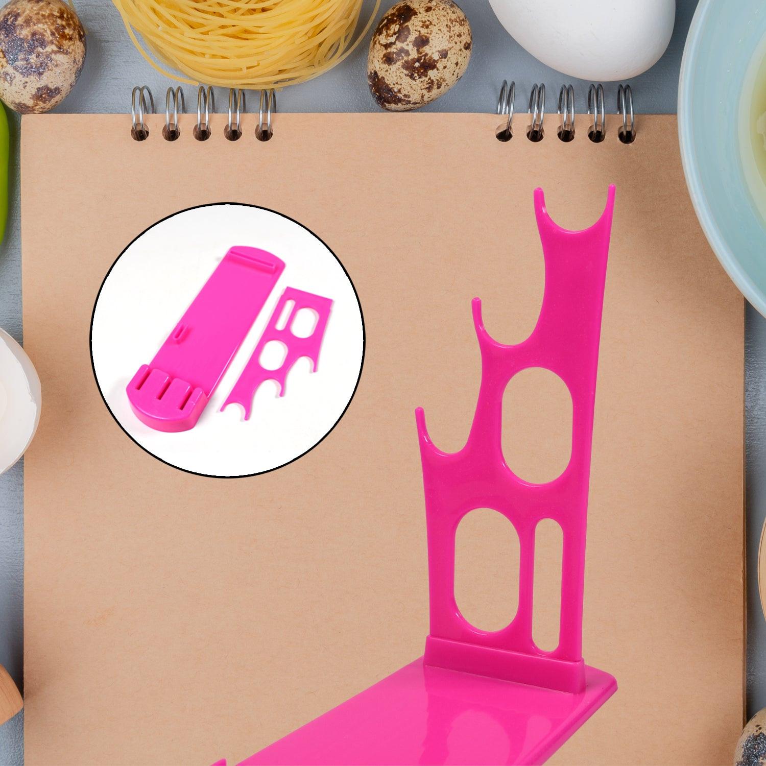 Multifunction kitchen knife holder in bright pink, designed for safe and organized knife storage