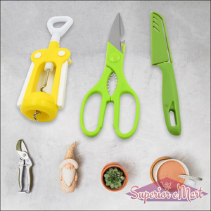 Multifunction Kitchen Tools Stainless Steel And Plastic Kitchen Knife And Scissor - Superior eMart