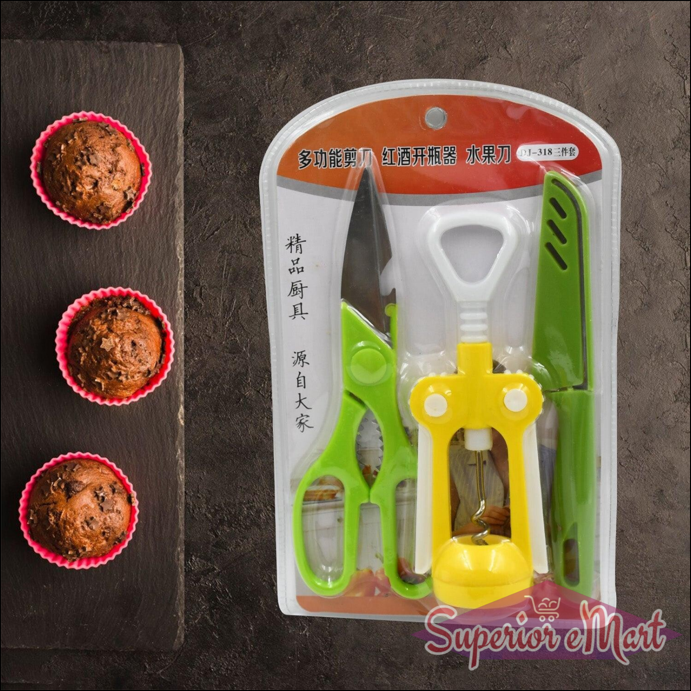Multifunction Kitchen Tools Stainless Steel And Plastic Kitchen Knife And Scissor - Superior eMart