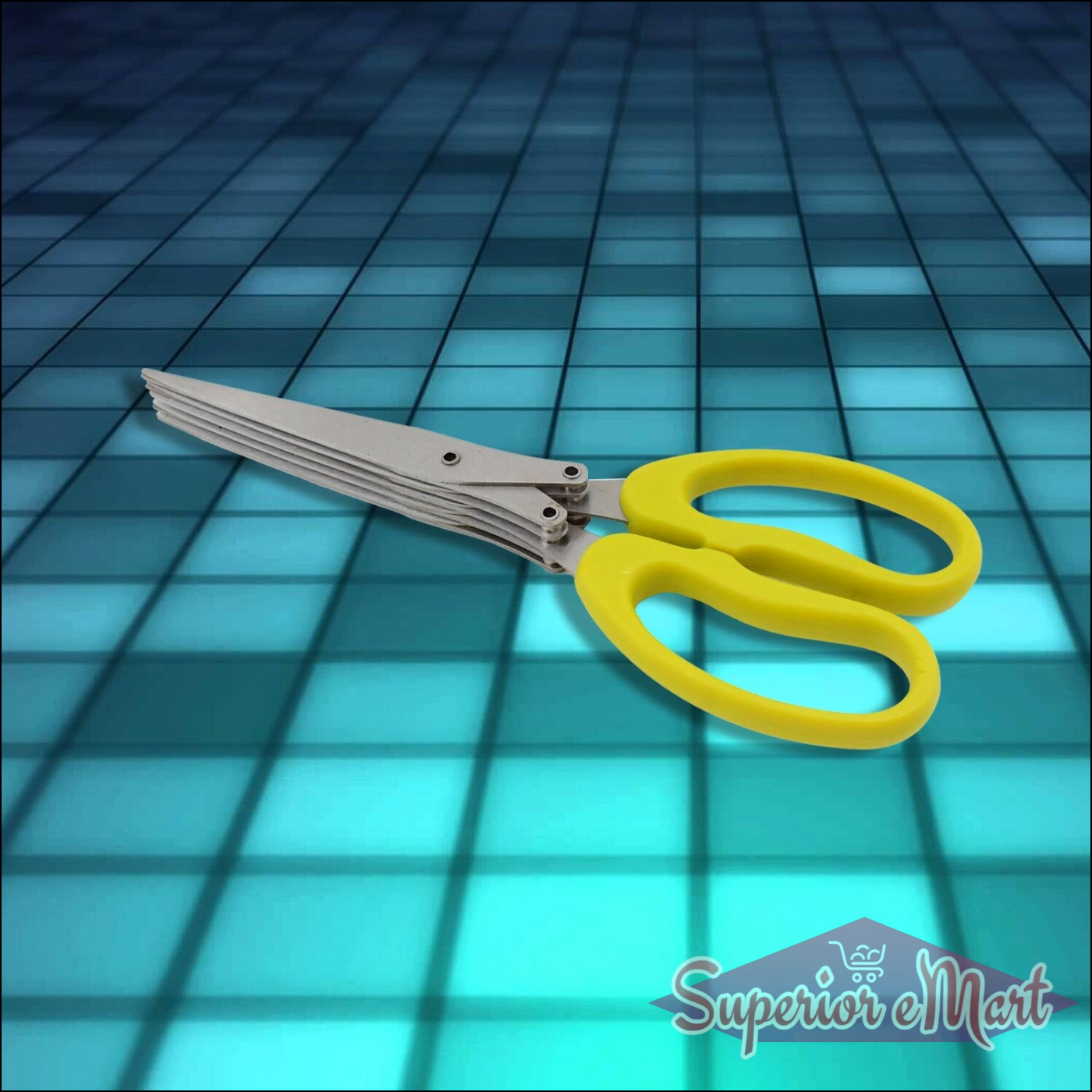 Multifunction Vegetable Stainless Steel Herbs Scissor With 5 Blades (1 Pc) - Superior eMart