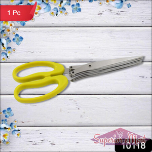 Multifunction Vegetable Stainless Steel Herbs Scissor With 5 Blades (1 Pc) - Superior eMart