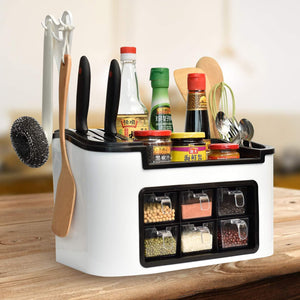 Superior eMart multifunctional kitchen organizer with spice drawers and utensil holders for countertop storage