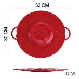 Superior eMart multifunctional silicone lid cover in red, measuring 33 CM x 30 CM, with handles for easy use