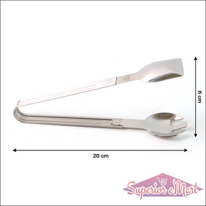 2-in-1 stainless steel serving tong with a sleek design for easy food serving and grilling