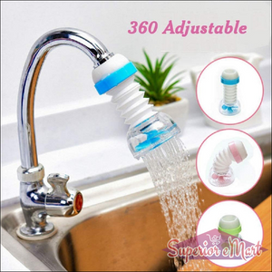 Multipurpose Adjustable Kitchen Sink Tap Water Filter With Rotating Faucet Sprayer (1 Pc) - Superior eMart