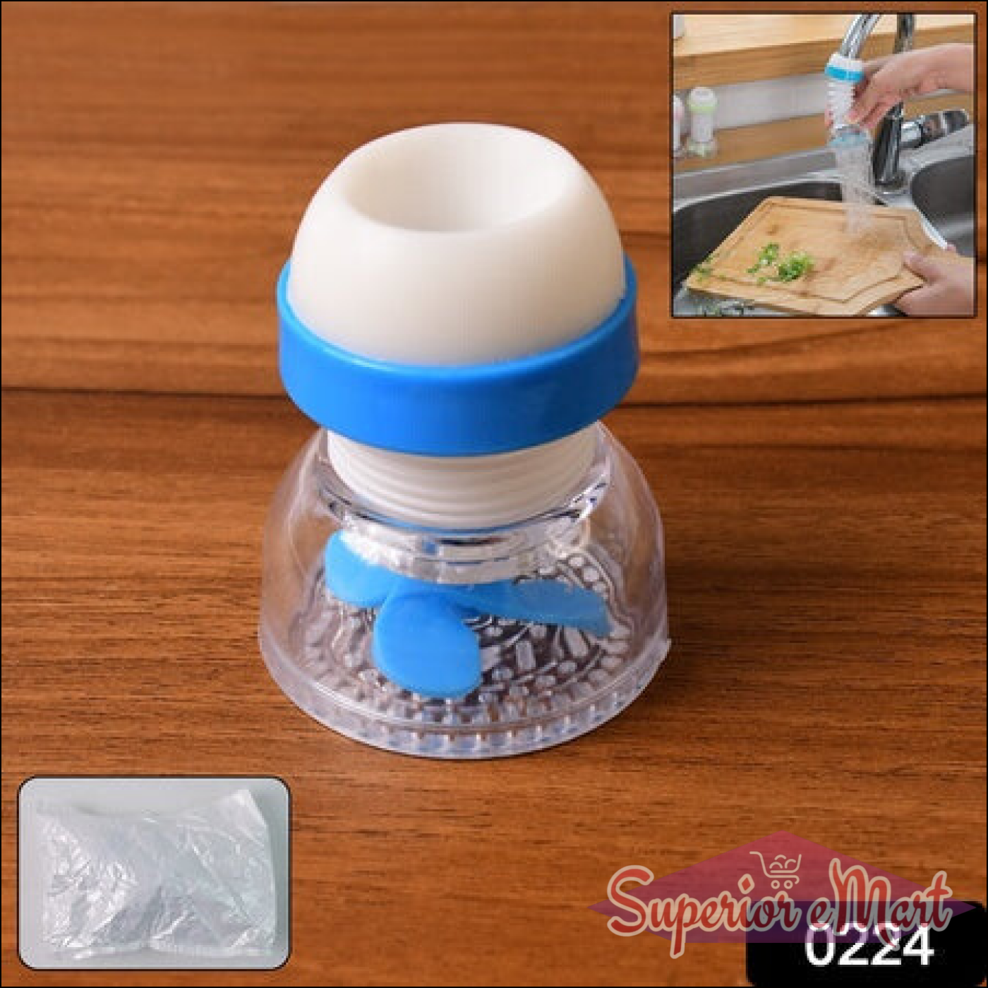Multipurpose Adjustable Kitchen Sink Tap Water Filter With Rotating Faucet Sprayer (1 Pc) - Superior eMart