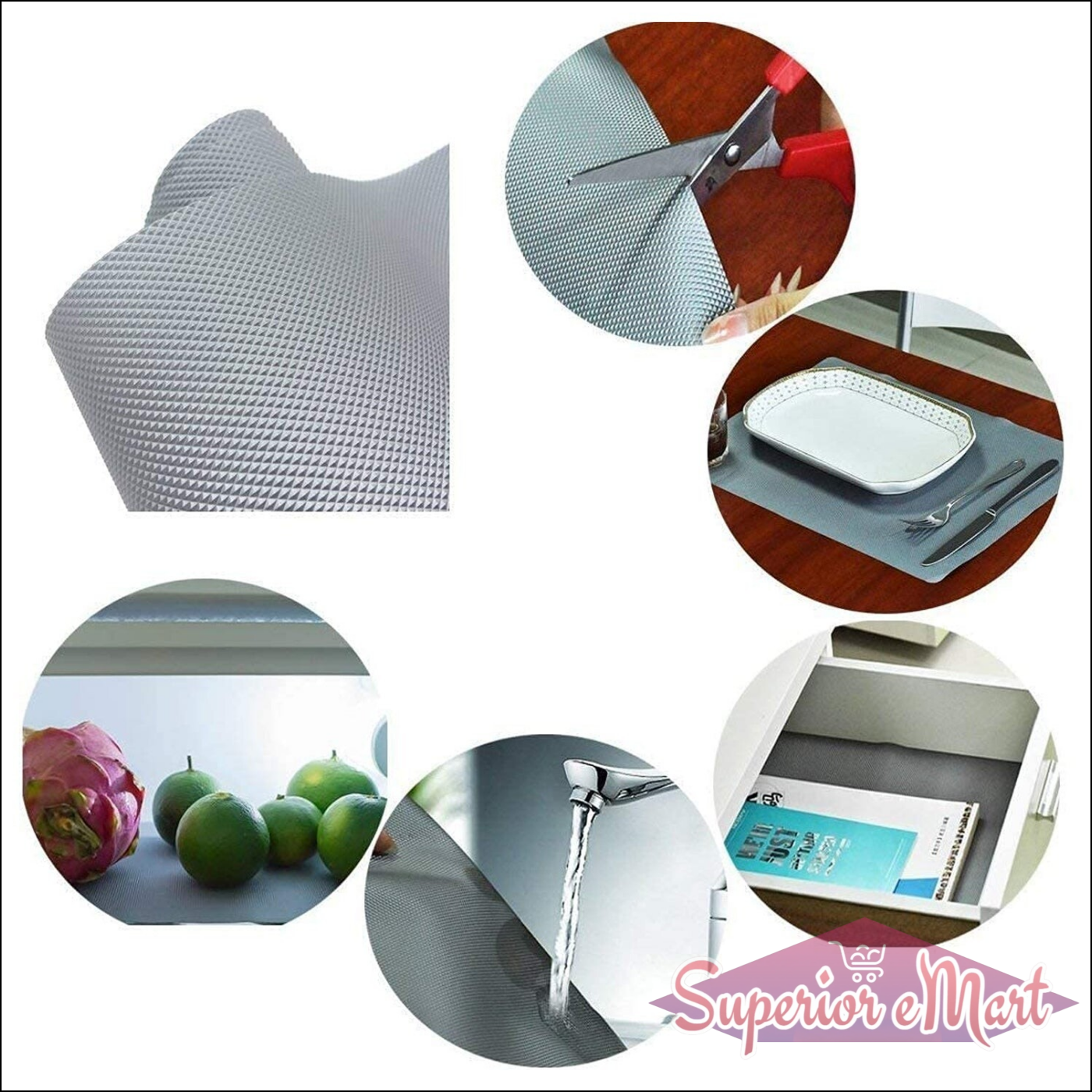 Multipurpose Anti-slip Bathroom | Kitchen | Cabinet Drawer Shelf Mat Liner Sheets Roll (45cmx3m) - Superior eMart
