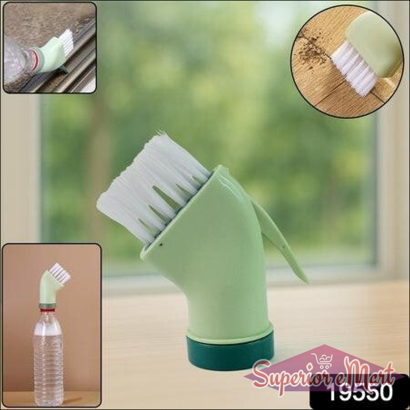 Multipurpose Bottle-Connectable Cleaning Brush With Built-in Scraper (1 Pc) - Superior eMart