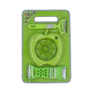 Superior eMart multipurpose chopping board set with apple slicer and peelers in vibrant green color