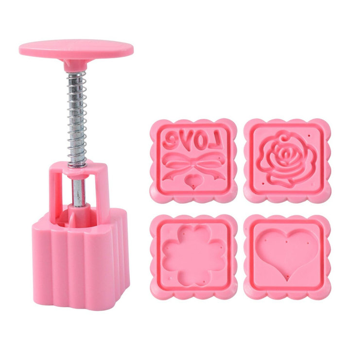Multipurpose Cookie Biscuit Stamp Mold Set With Press Handle - Superior eMart