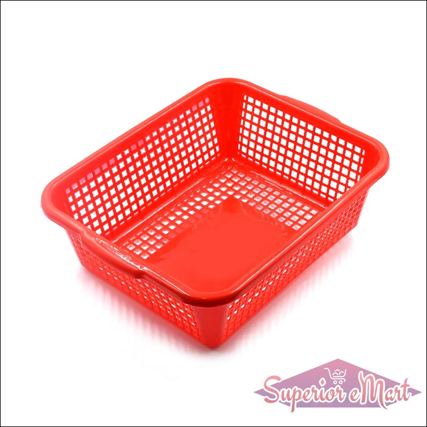 Red multipurpose drain basket for kitchen sink with perforated design for efficient drainage