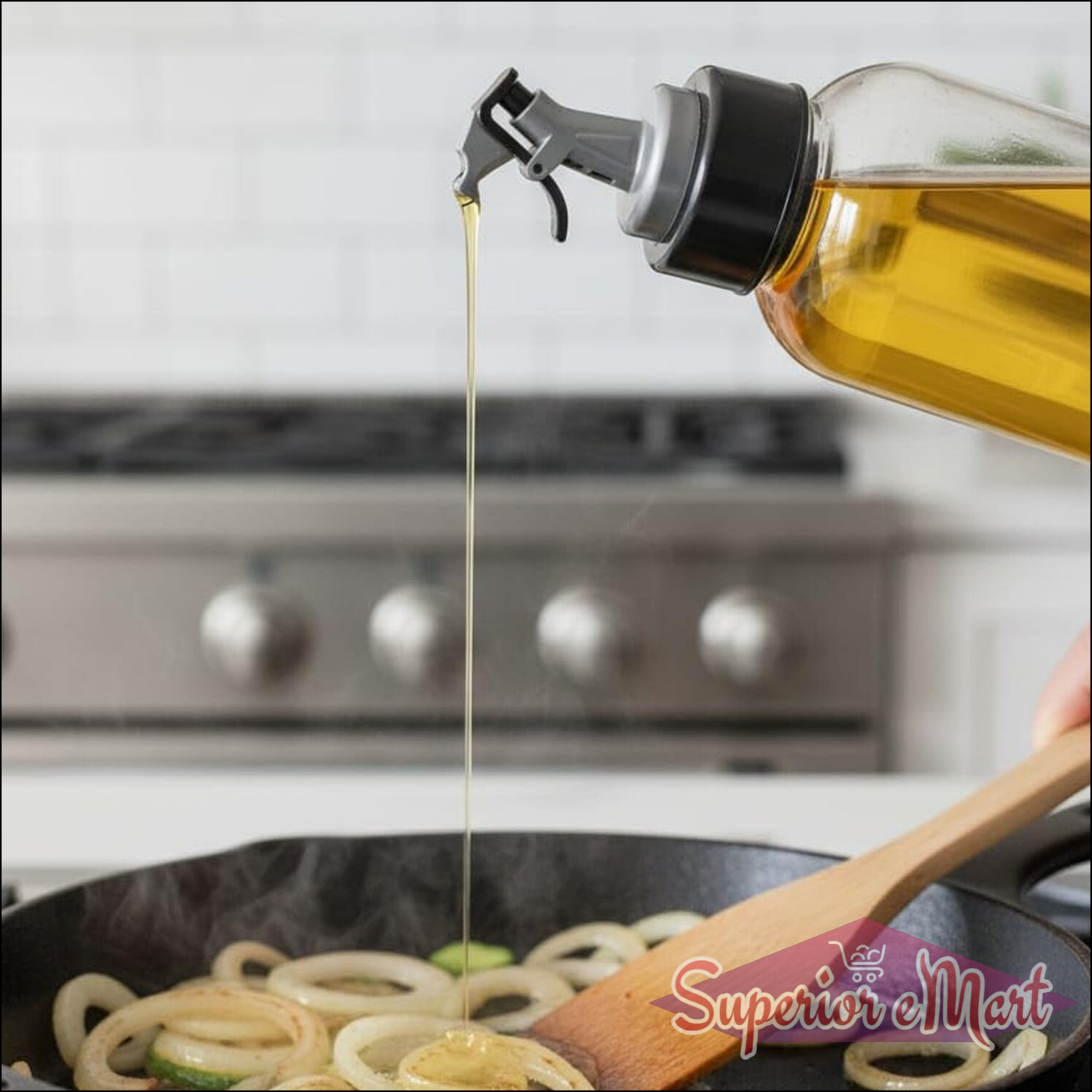 Multipurpose Oil Dispenser Bottle With Flip Top Pour Spout 900 Ml