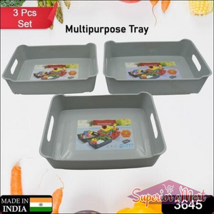 Multipurpose storage basket set in gray, ideal for organizing kitchen items and vegetables