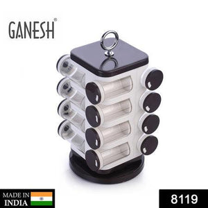 Ganesh multipurpose revolving spice rack with multiple clear containers for kitchen organization