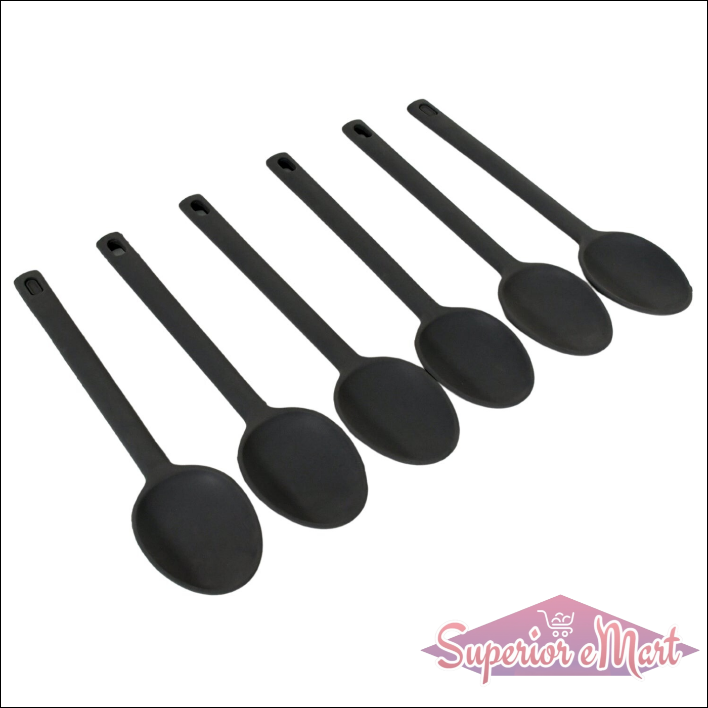 Multipurpose Silicone Spoon, Silicone Basting Spoon Non-Stick Kitchen Utensils Household Heat-Resistant Non Stick Spoons Kitchen Cookware Items For Cooking and Baking (6 Pcs Set) - Superior eMart