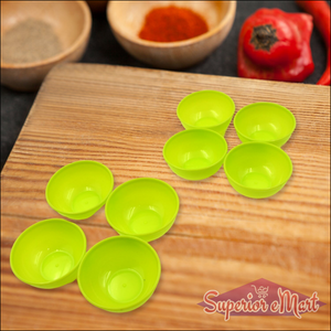 Set of microwave safe plastic bowls in vibrant green for kitchen prep and serving