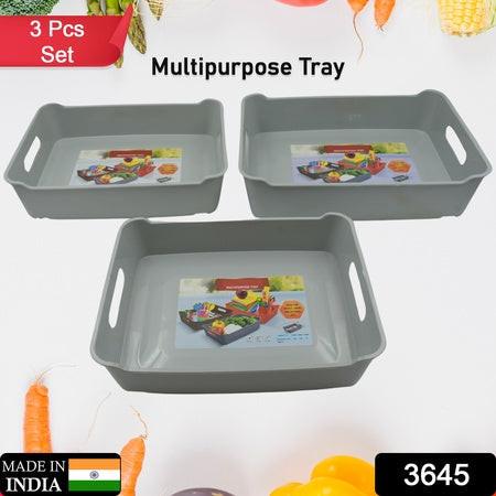 Multipurpose storage basket set in gray, ideal for organizing kitchen items and vegetables