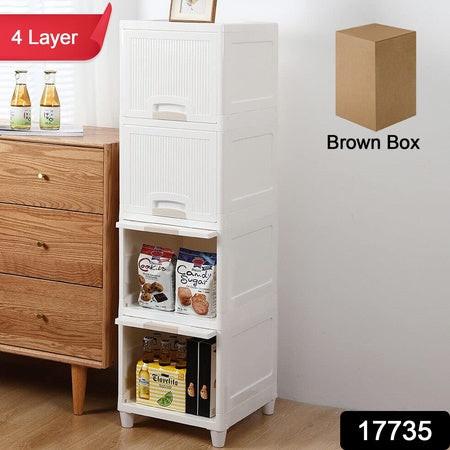 White multipurpose storage cabinet with drawers and shelves for organizing home essentials