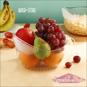 Multipurpose Transparent Plastic Bowl With Handle (1 Pc) - Superior eMart