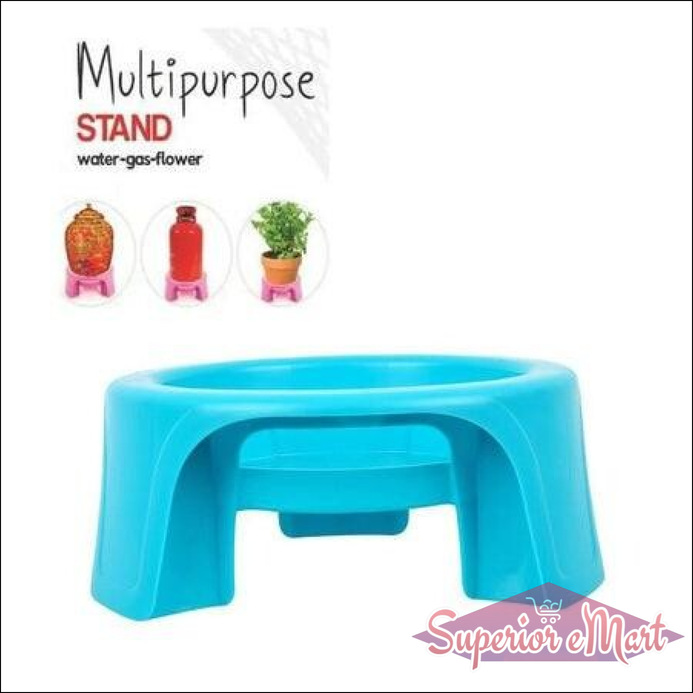 Bright blue unbreakable pot stand for home, perfect for pots and water or gas containers