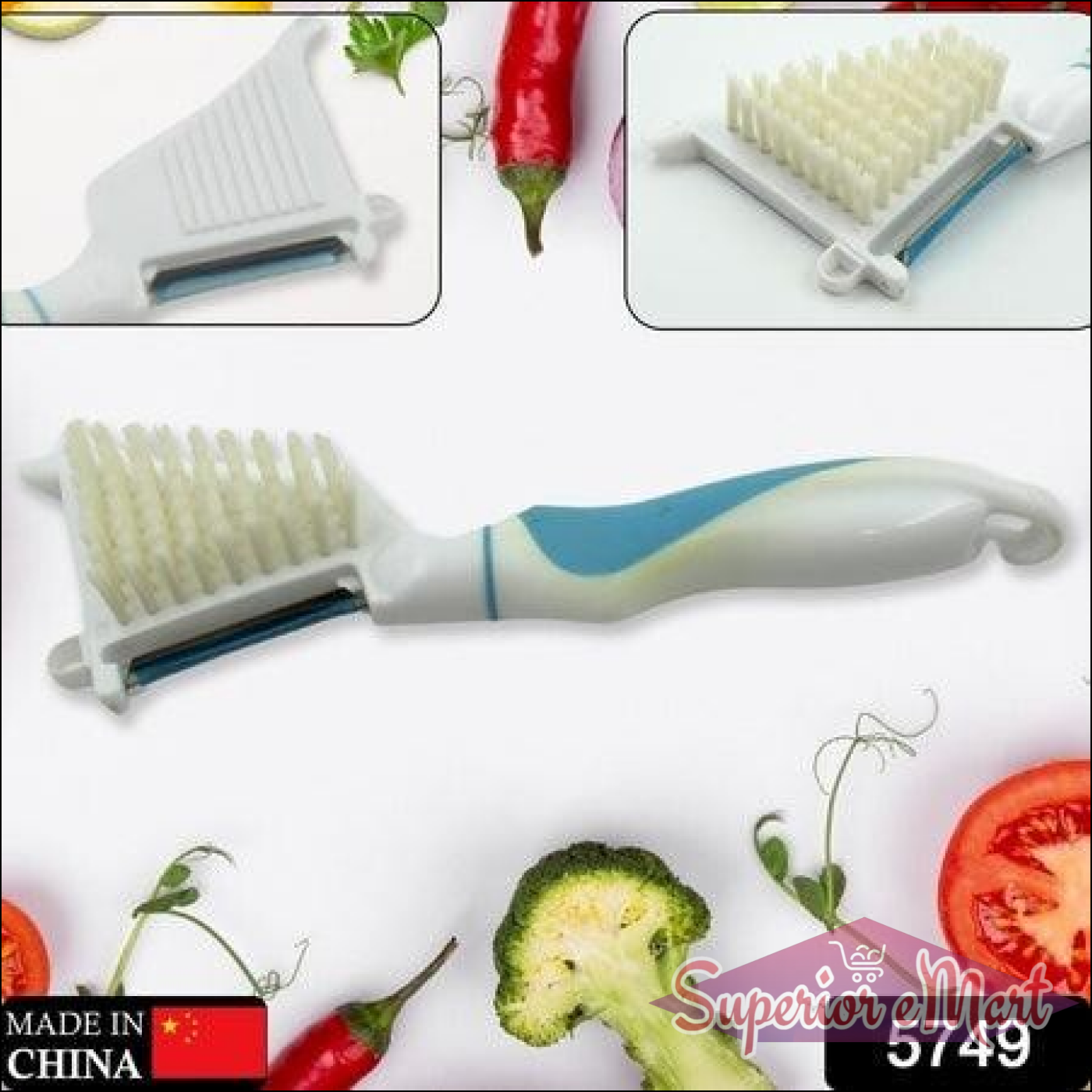 Multipurpose vegetable peeler brush with a durable handle for easy peeling and cleaning vegetables