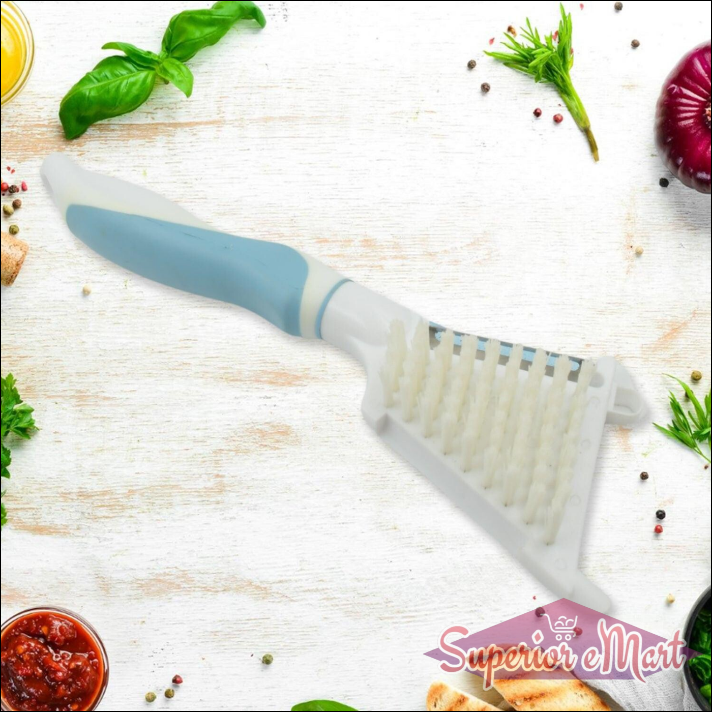 Superior eMart multipurpose vegetable peeler brush with ergonomic handle for easy peeling and cleaning