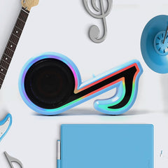 Mini Portable Music Note Shape Speaker Subwoofer Colorful Musical Note LED Light - 6068_music_note_bt_speaker