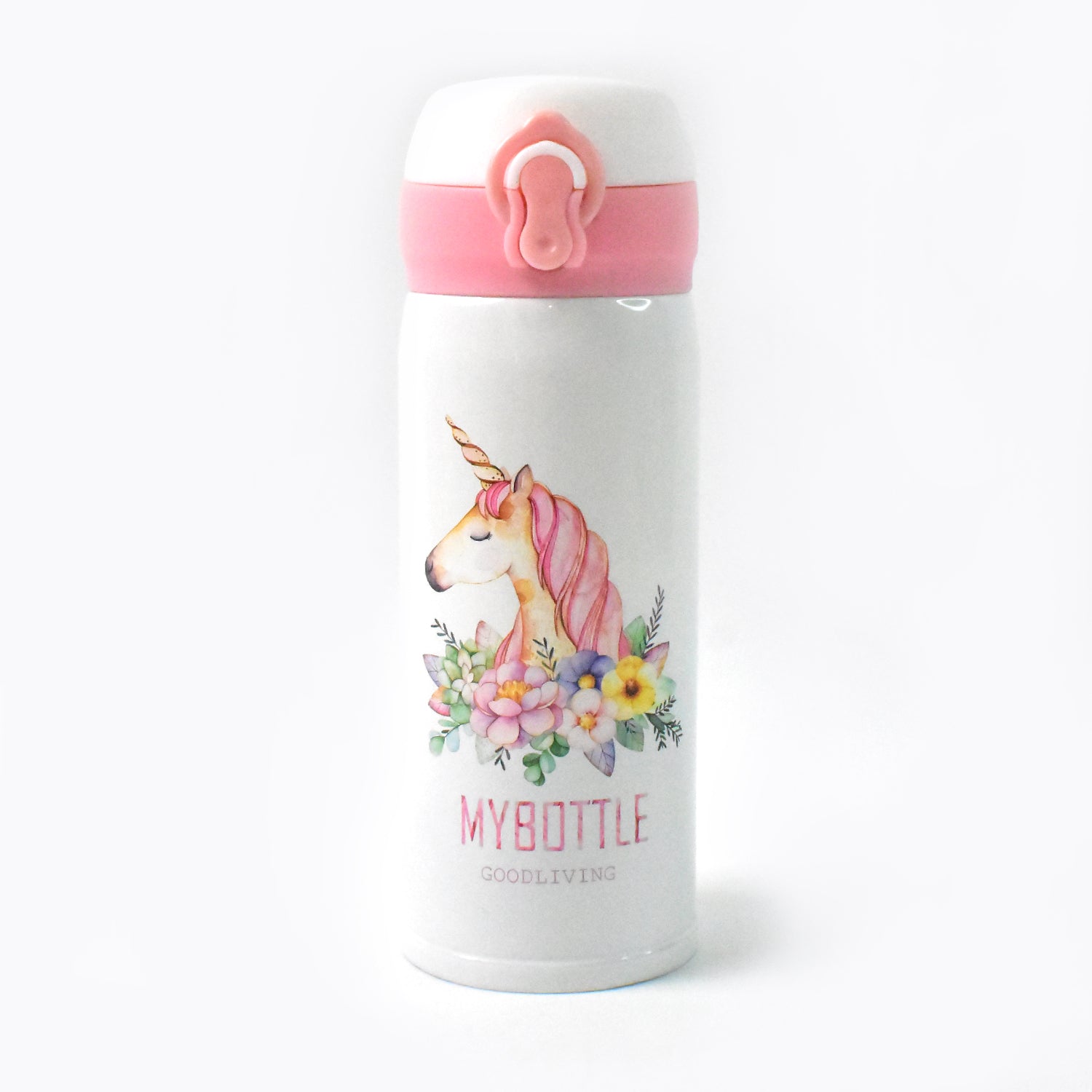 350ml vacuum flask for kids with unicorn and floral design by Superior eMart