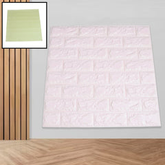 3D FOAM ADHESIVE WALLPAPER FOR LIVING ROOM. ROOM WALL PAPER HOME DECOR SELF ADHE - 9479_pink_brick_wallpaper_60x60cm_no2