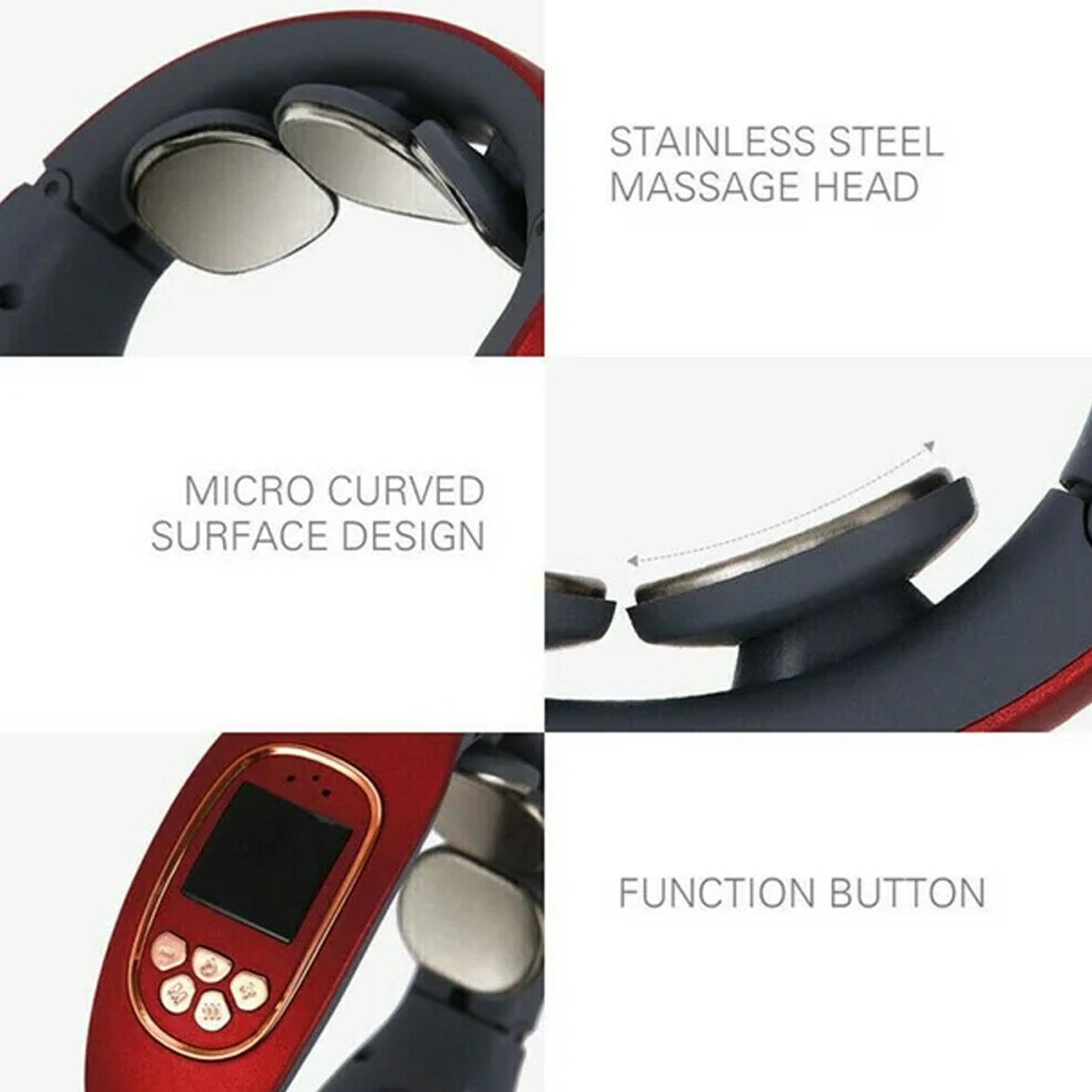 3 Heads Smart Electric Neck And Back Pulse Massager (1 Pc) - Superior eMart