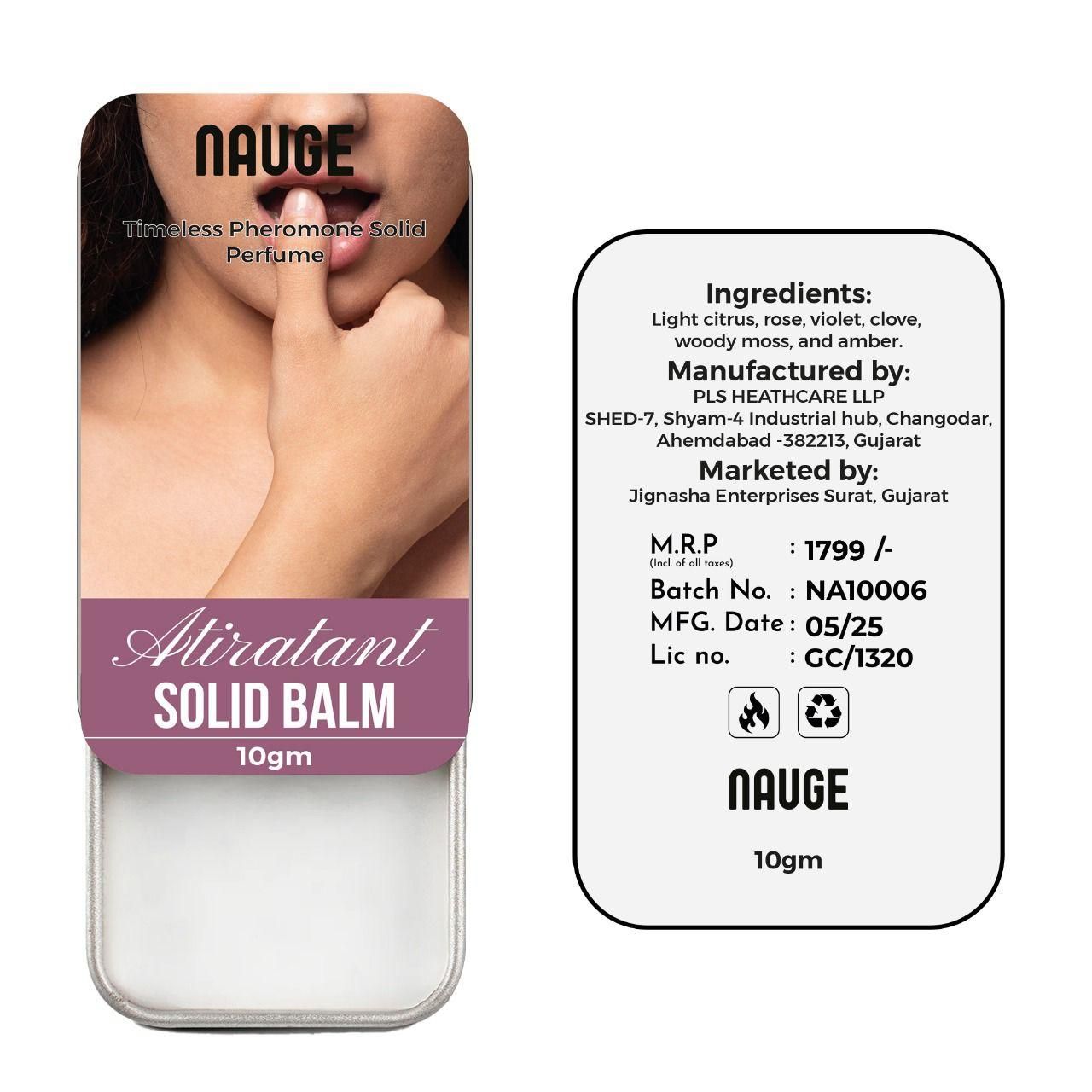 Nauge Timeless Pheromone Solid Perfume in 10g Balm for a refreshing and alluring fragrance