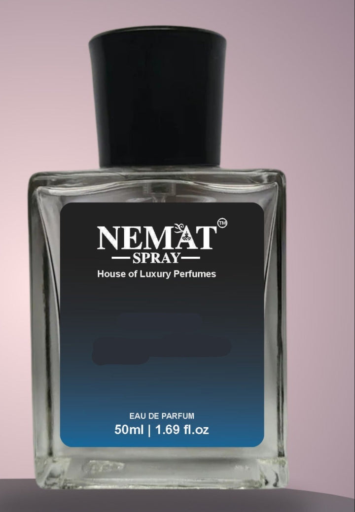 Akqua Diii - Luxury Inspired Perfume clear rectangular glass bottle Nemat Spray 50ml with black cap
