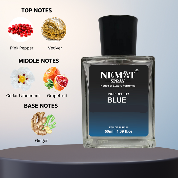 Bluue Dee Inspired Perfume for Men Luxury Scent 50ml bottle with top pink pepper vetiver notes