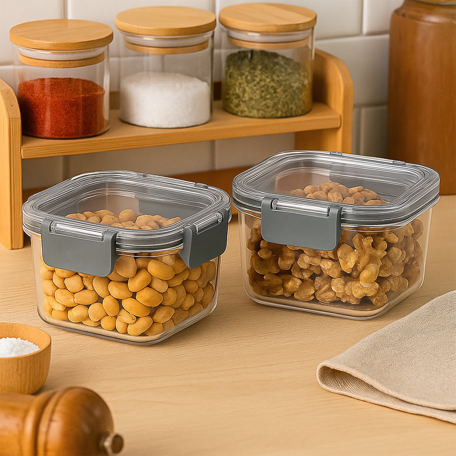 Press N Lock Airtight Food Storage Container Set (2pc450ml)